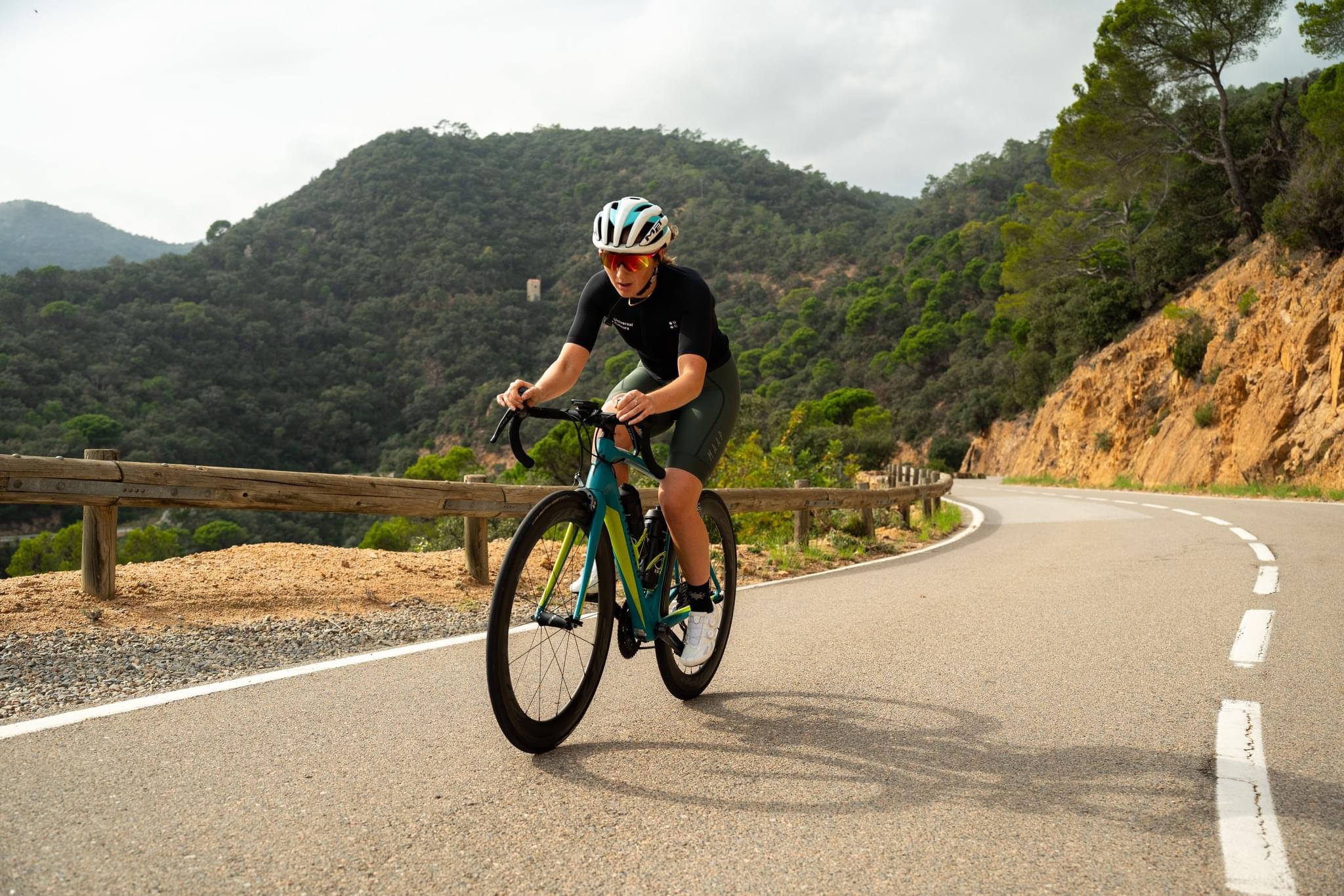 Cycling team on the road